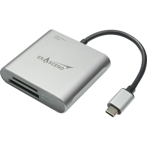 Exascend CFexpress Type A / SD Dual-slot Card Reader (10 Gbps)