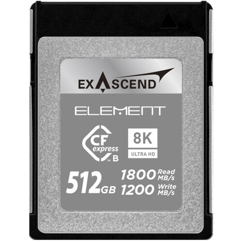 Exascend Element CFexpress Type B Card 512GB/ Read: 1800 MB/s, Write: 1200 MB/s