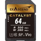 Exascend Catalyst SD Card 64GB, UHS-II / V90 / U3 / Class 10, Read:300 MB/s, Write:280 MB/s