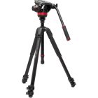Manfrotto 502 Fluid Video Head Flat Base with 055 Video Alu Tripod